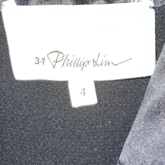 3.1‎ Phillip Lim Womens Half Button Down Sleeveless A Line Dress Black Silk Sz 4 - Picture 7 of 9
